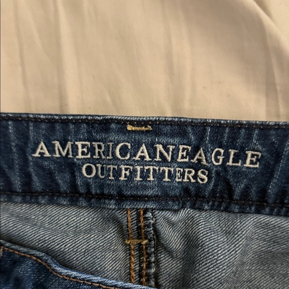 American Eagle Outfitters Distressed Dark Blue Jean Shorts - Picture 2 of 8